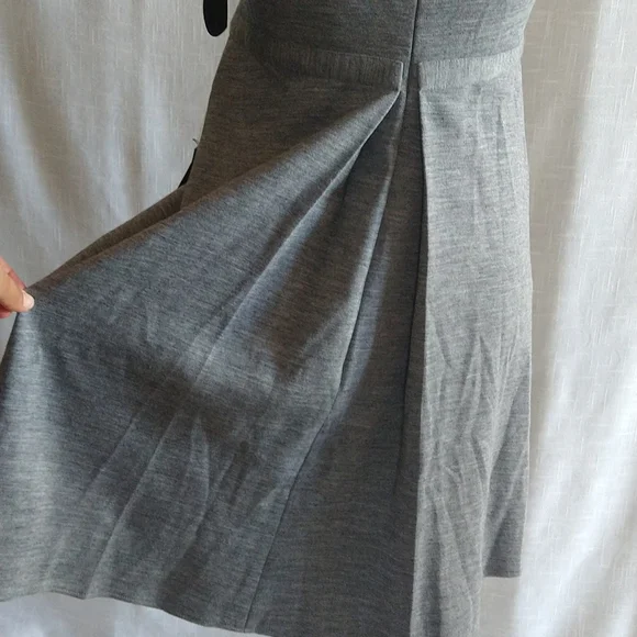 Gray Wool Blend Imperial Tank Mini Dress Sleeveless V-Neck Pockets Size Medium - Picture 7 of 16